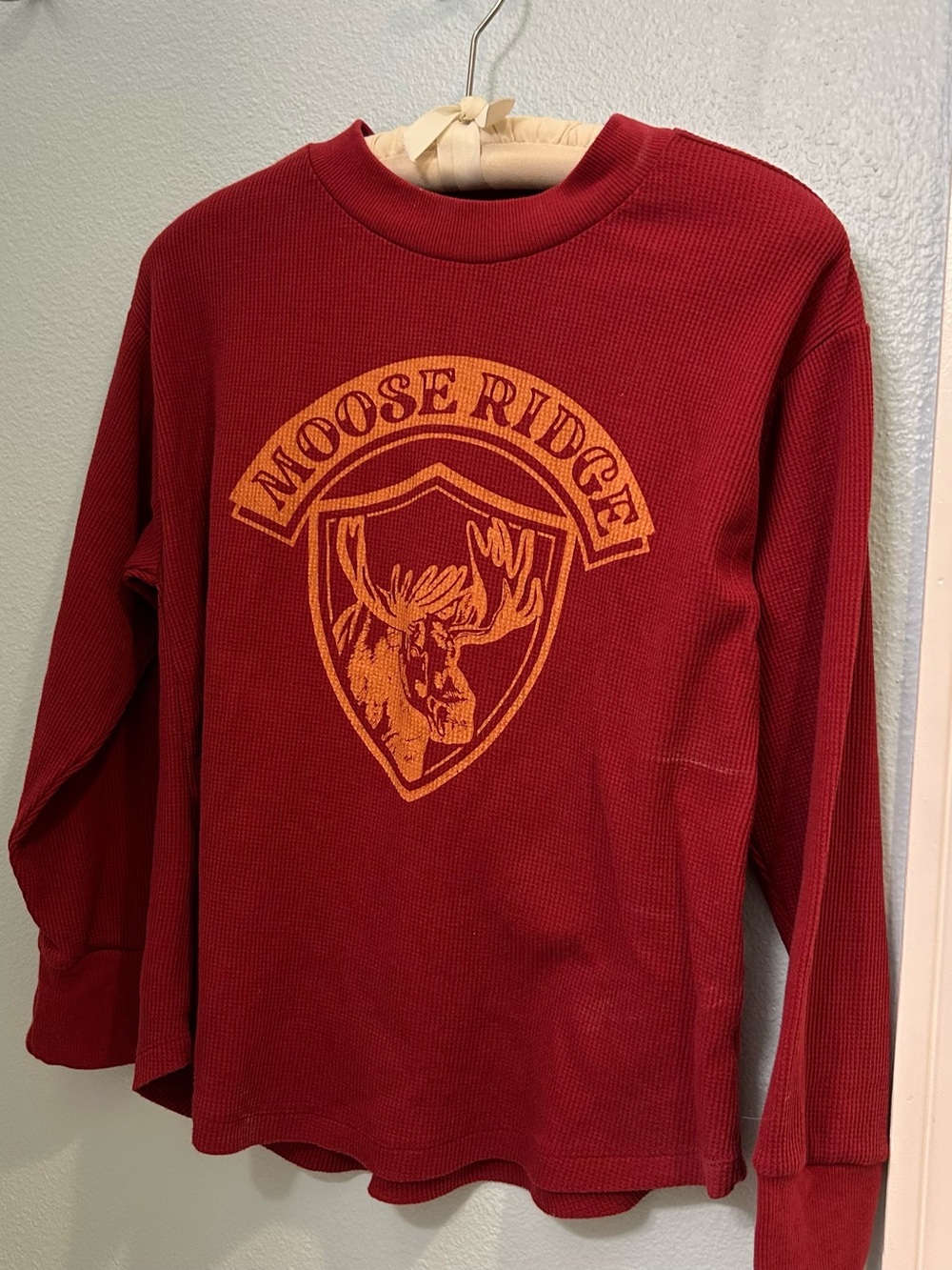Sonoma Women's Long Sleeve Waffle Knit Top in Brick Red size 8
